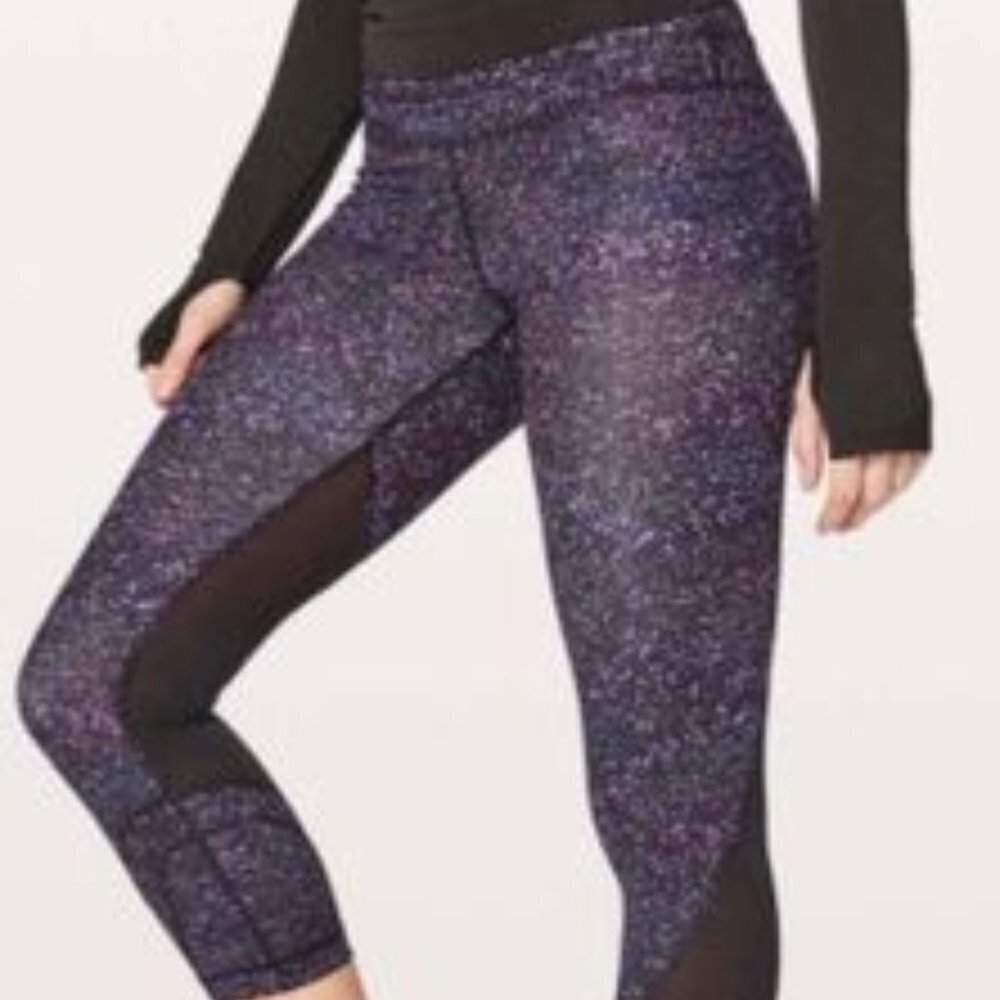 ✅ Lululemon Run‎ Inspire Crop II Mesh Leggings SIZE 4 PURPLE